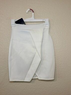 Missguided White Asymmetrical Wrap Mini Skirt - Women's